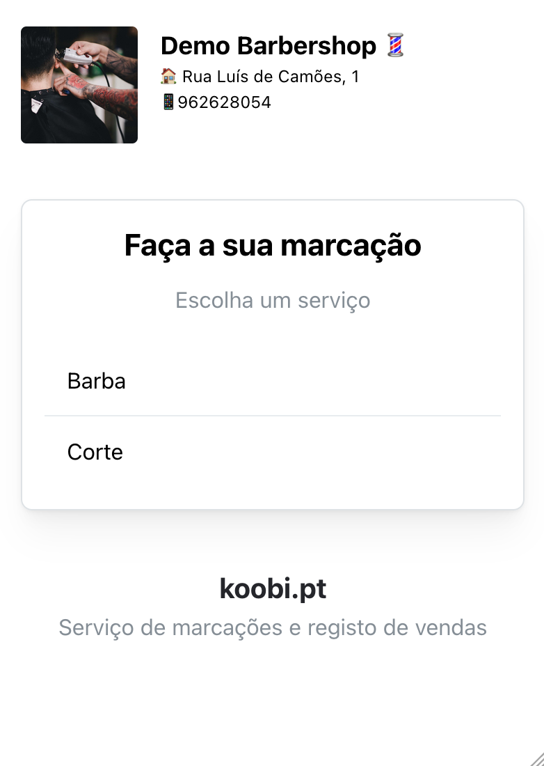 Página de Marcações